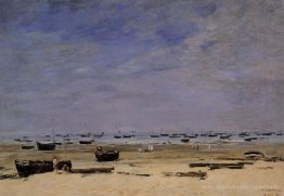 La costa a Berck con la bassa marea
