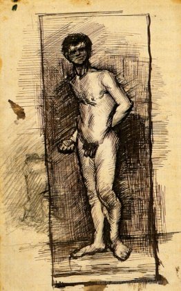 Standing Nudo maschile visto di fronte