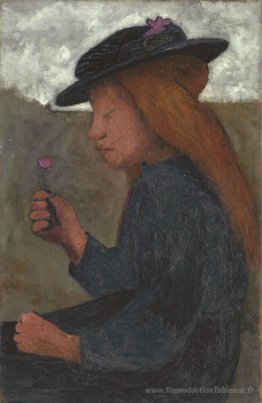 Ragazza con il cappello nero