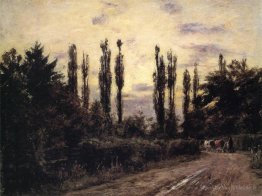 Evening Pioppi e sulle strade nei pressi di Schleissheim