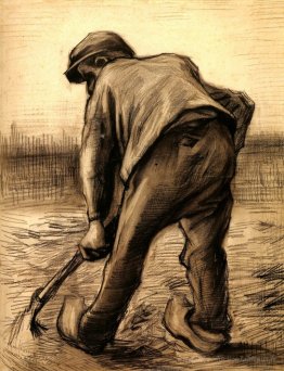 Digger in un campo di patate: febbraio
