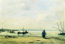 Bassa marea vicino a Honfleur