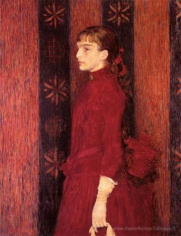 Ritratto di una giovane ragazza in rosso