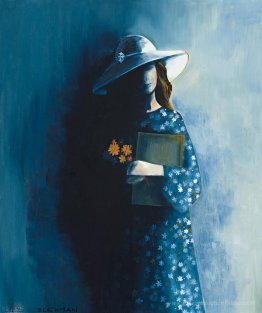 Ragazza con vestito stellato e Bouquet