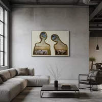Coppia con la testa piena di nuvole — Loft moderno