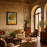 Still Life - Vaso di girasoli — Villa italiana