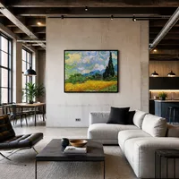 Campo di grano con cipressi al Haude Galline vicino Eygalieres — Loft moderno
