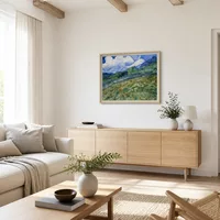 Campo di grano con le montagne sullo sfondo — Casa scandinava