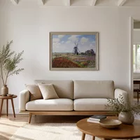 Campi di Tulip con il Rijnsburg Windmill — Casa scandinava