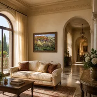 Prugna alberi in fiore a Vetheuil — Villa italiana