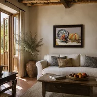 Natura morta con melone — Villa italiana