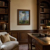 The Promenade, donna con l'ombrello — Villa italiana