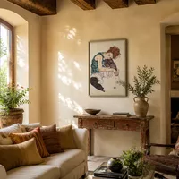Donna seduta con il ginocchio piegato — Villa italiana