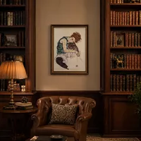 Donna seduta con il ginocchio piegato — Biblioteca classica