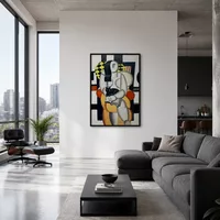 Donna con gatto — Loft moderno