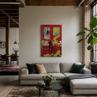 Grande interno rosso — Loft moderno