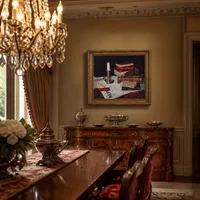 Natura morta con libri e candela — Sala da pranzo del castello