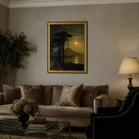 Il golfo di Napoli di notte illuminata dalla luna. Vesuvio — Boutique hotel