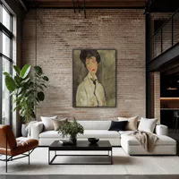 Donna con una cravatta nera — Loft moderno
