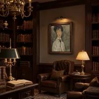 Donna con una cravatta nera — Biblioteca classica