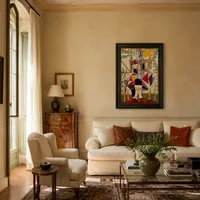 Donna seduta in giardino — Villa italiana