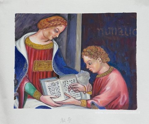 Questo dipinto, realizzato a mano dai nostri artisti