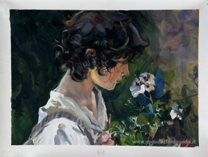 Ragazza italiana con i fiori