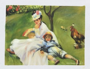 Camille Monet e suo figlio Jean nel giardino di Argenteuil