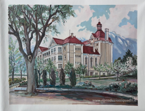 Il vecchio edificio in Stand di alberi