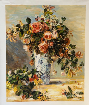 Rose e gelsomino in un vaso di Delft