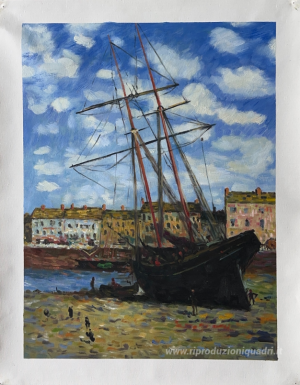 Barca con la bassa marea a Fecamp