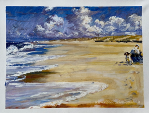 Marie Kr?yer Painting on the Beach a Stenbjerg