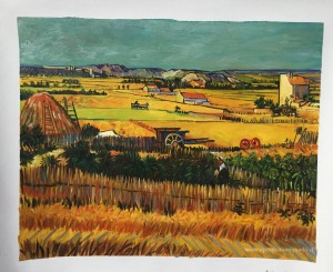 Vendemmia a La Crau, con Montmajour sullo sfondo